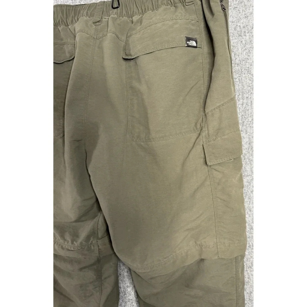The North Face Mens Convertible Hiking Pants Green Sz 36 Zip Off Shorts